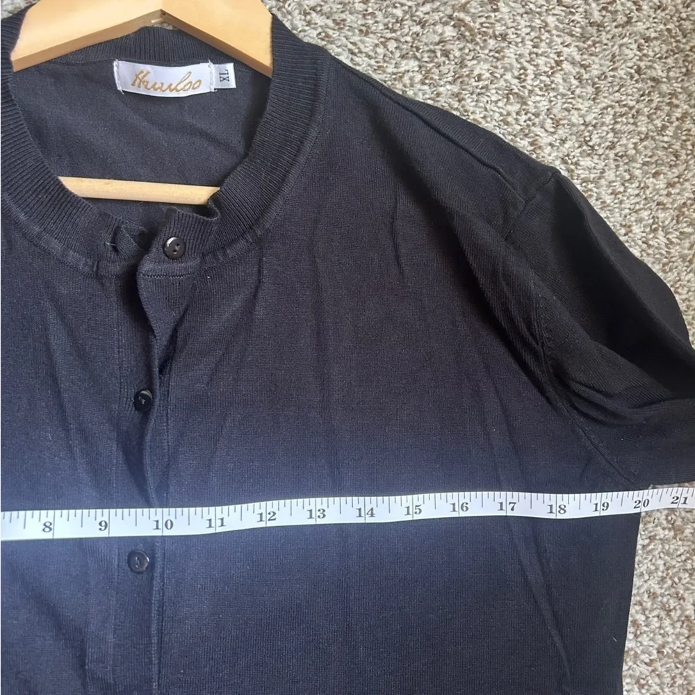 Black Cardigan Casual Neutral Comfy XL